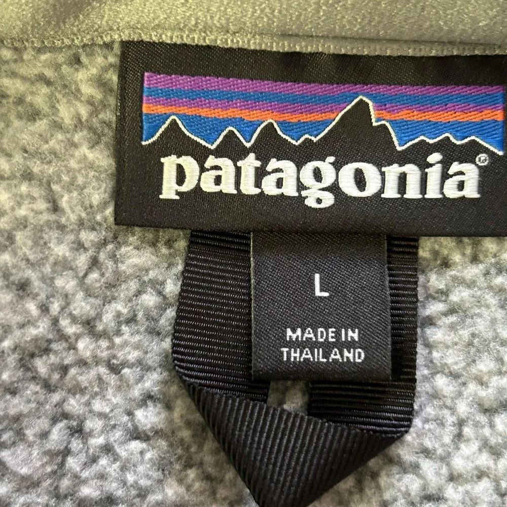 Patagonia Better Sweater Pullover Mens Large Gray 1/4 Zip Fleece‎ Chest Pocket